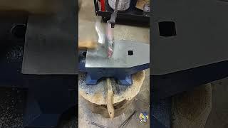 My first RR spike knife, forging to shape  #blacksmith #bladesmith #railroadspike