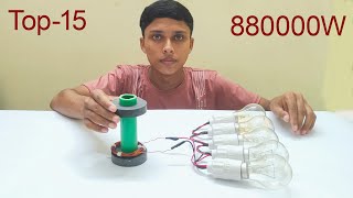 Top 15 powerful Direct current 880000w Free energy generator with PVC copper Wire at home