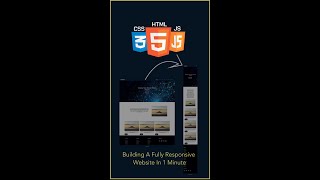 Building a fully responsive website in 1 minute 😌 #shorts #webdevelopment #coding #html #css