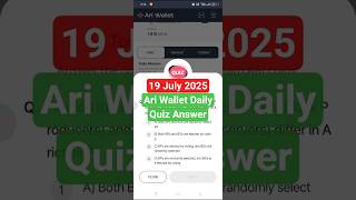 Ari Wallet Daily Quiz 19 July | Ari Wallet quiz | Ari Chain Today Quiz 19 July #ariwalletquiz