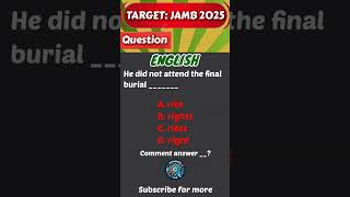 English Jamb 2025 #jamb2025 #jambenglish #shortsvideo #subscribemychannel