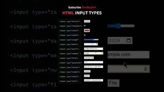 HTML INPUT TYPES