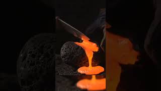 ASMR cutting hot lava rocks#asmrsounds  #relaxing #orangepeeling #asmrsounds #relaxationsounds