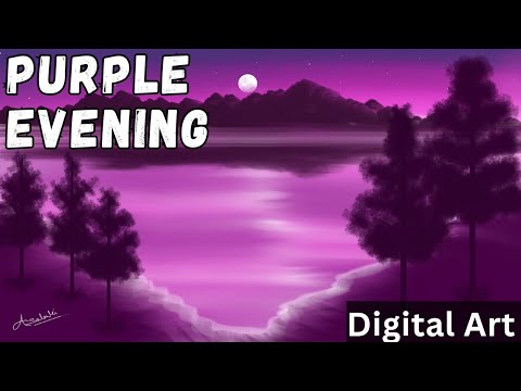The Purple Evening ✨ #art #digitalart #nature #digitaldrawing #painting #digitalpainting #drawing