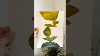 Trying out a gradient green composition #watercolor #abstractart #artprocess #asmrart #tapeart