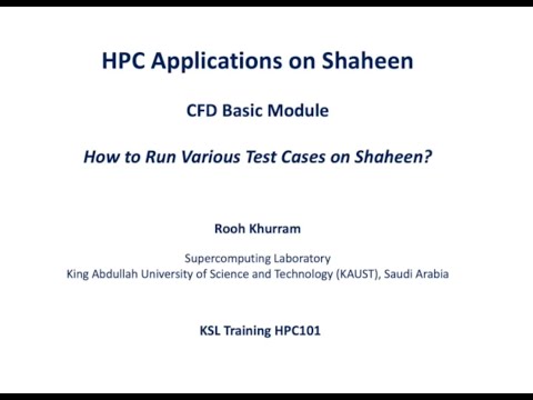 Shaheen 101 Spring 22:  Applications software example: CFD example.