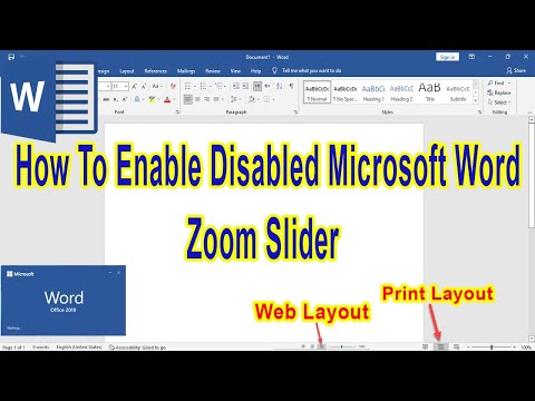 How to Enable Disabled Microsoft Word Zoom Slider.