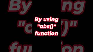 Python abs function | python  abs() function 💥 #pythonfunction #pythonfundamentals #ytshorts