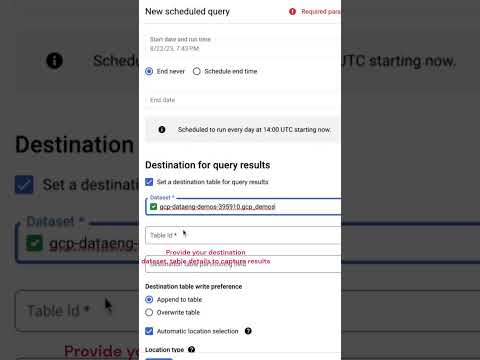 Schedule Queries for routine tasks in Big Query