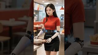 The sophistication of female humanoid restaurant robots #futuristic #robot #ai