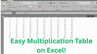 Make a Multiplication Table Easily!