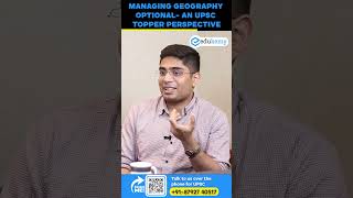 Managing UPSC Geography Optional- An UPSC Topper Perspective #upscpreparation #upscmotivation