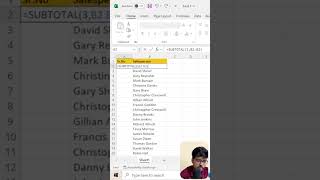 How to use Subtotal formula for serial number in excel | dynamic serial number in excel #exceltricks