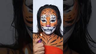 Transition of the day 🐯#transition #tigermakeup #creativemakeup #shortsfeed #shorts #makeupshorts