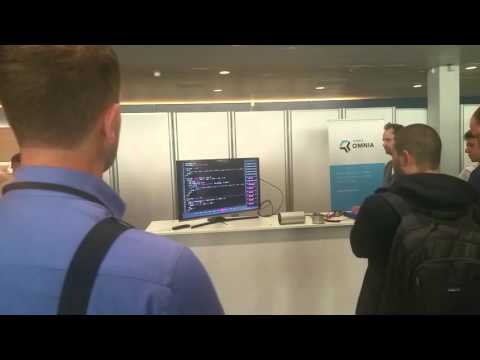 Sam demoing Sonic Pi at OSCON Hardware Showcase