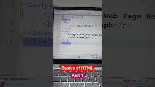 Basics of HTML | HTML Basic Syntax | Heading & Paragraph in HTML #shorts #html