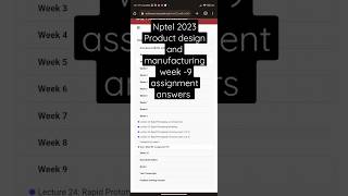 Nptel 2023 product design and manufacturing week-9 assignment answers #produ #productdesign