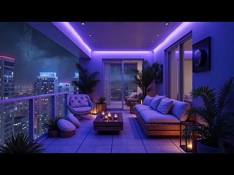 1990s Lofi City 🌂A Cozy Balcony Between Two Times ☔ Lofi Rain Playlist