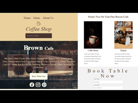 Coffee Shop Website using HTML CSS and JavaScript | How to make website | Responsive website