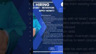 HIRING: Admin Assistant - Retention | WFH Fixed Salary + Incentives Apply: tinyurl.com/omgjobs #WFH