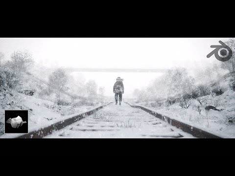 Creating a Trespasser Lost in a Snow Storm in Blender