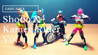 Shodo X Kamen Rider Vol. 11 Kamen Rider Ex Aid set & Riderman with Rider Machine