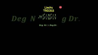 Limits Tricks For JEE Main | Maths Tricks | Limits Trick 3 | Limit Tends to infinity #Shorts