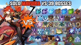 Solo C0R1 Mavuika vs 39 Bosses (WL 9) Without Food Buff | Genshin Impact