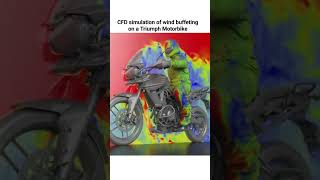 CFD simulation of wind buffeting on a Triumph Motorbike #cfd #animation #designoptimization
