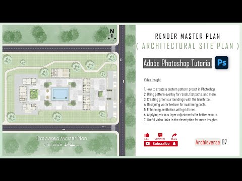 Render Master Plan/Site Plan Architecture | Tutorial Video | Adobe Photoshop