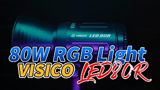 VISICO compact 80W RGB AC/DC  Bowens mount LED light