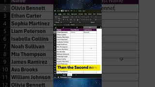 Separate First and Last Names in Excel with a Simple Shortcut! #excel #excelshortcuts#excellifehacks