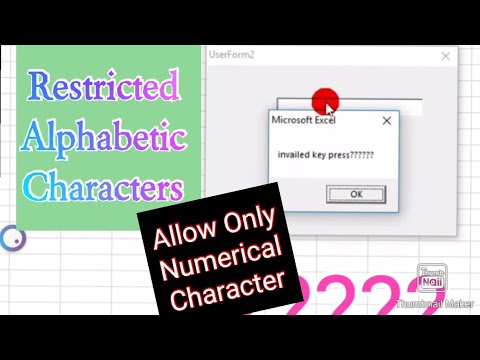 Invailed key press:- How to only allow Numerical characters entry in Excel Textbox Using VBA ,