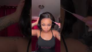 This Is Your Sign To Get A Ear Length Bob😍😭#bgmgirlhair #bobwig #blowout #shorts #gluelesswig