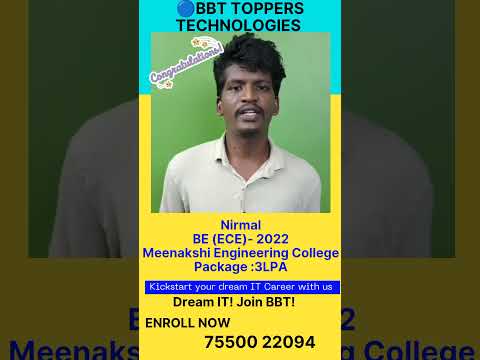 Success Journey of Nirmal, Software Training and Placemments in chennai