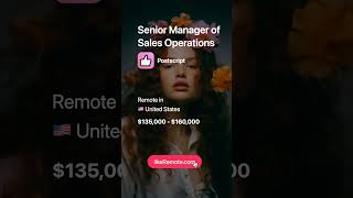 Senior Manager of Sales Operations  💸 $135,000 - $160,000. Remote job in 🇺🇸 United States.