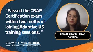 CBAP Certification Training Testimonial | Swati Dhami | Adaptive US