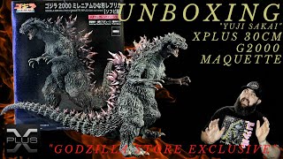 Unboxing X-plus Yuji Sakai 30cm G2000 maquette w/BONUS: Puck Hcky Godzilla apparel