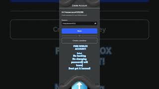 FREE ROBLOX ACCOUNT  plz don't hack 🙏:(