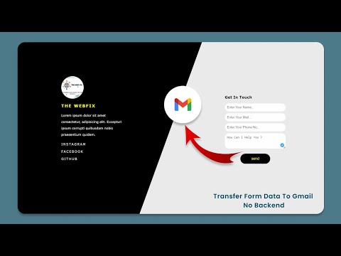 Portfolio Card Send HTML Form Data to Gmail, No Backend