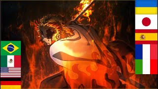 Kyojuro Rengoku "Ninth form" in different language | Demon slayer