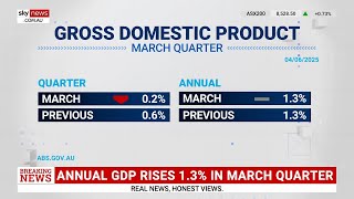 Annual GDP rises 1.3 per cent compared to 2024 March quarter