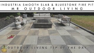 Techo-Bloc Industria Smooth Slab and Custom Bluestone Fire Pit - Outdoor Living Tip of the Day