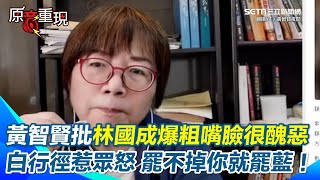 黃智賢怒批林國成五字經羞辱賴清德母親太邪惡！ 轟他罵髒話嘴臉很醜惡  強調文明社會不能容忍暴力與威脅 狠酸民眾黨行徑惹眾怒 罷不掉你就罷國民黨！｜94要賺錢