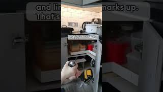 How to install a cabinet handle, it's so easy. #kitchendiy #easydiy #diy #shorts #diytips