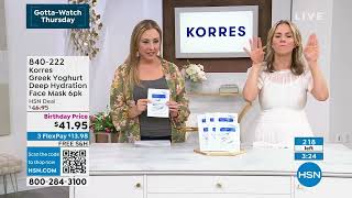 Korres 6pack Greek Yoghurt Deep Hydration Face Mask