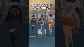 ZZZ Belle All Outfit Side by Side Comparison #zzzero #zzzcreators #zzzvideo