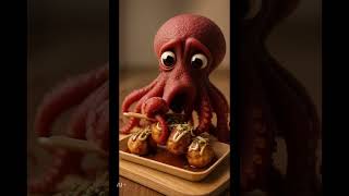 Octopus×takoyaki🐙　#タコ #たこ焼き #シュール #AI動画  #Octopus #Takoyaki #WeirdButFunny #Shorts #AIFoodChallenge