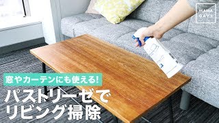 窓やカーテンにも使える！パストリーゼでリビング掃除