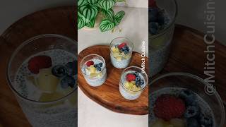 Chia Pudding Parfait ! 🫐🥝  #healthyrecipes #protein #yum